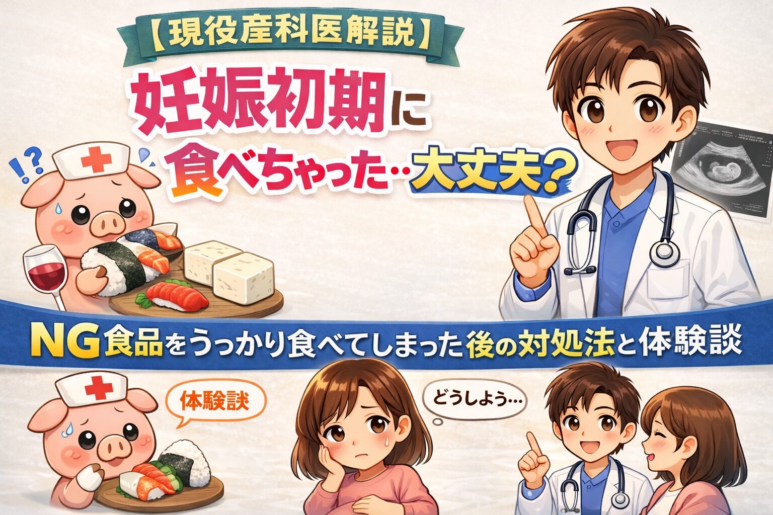 【現役産科医解説】妊娠初期に食べちゃった…大丈夫？ NG食品をうっかり食べてしまった後の対処法と体験談