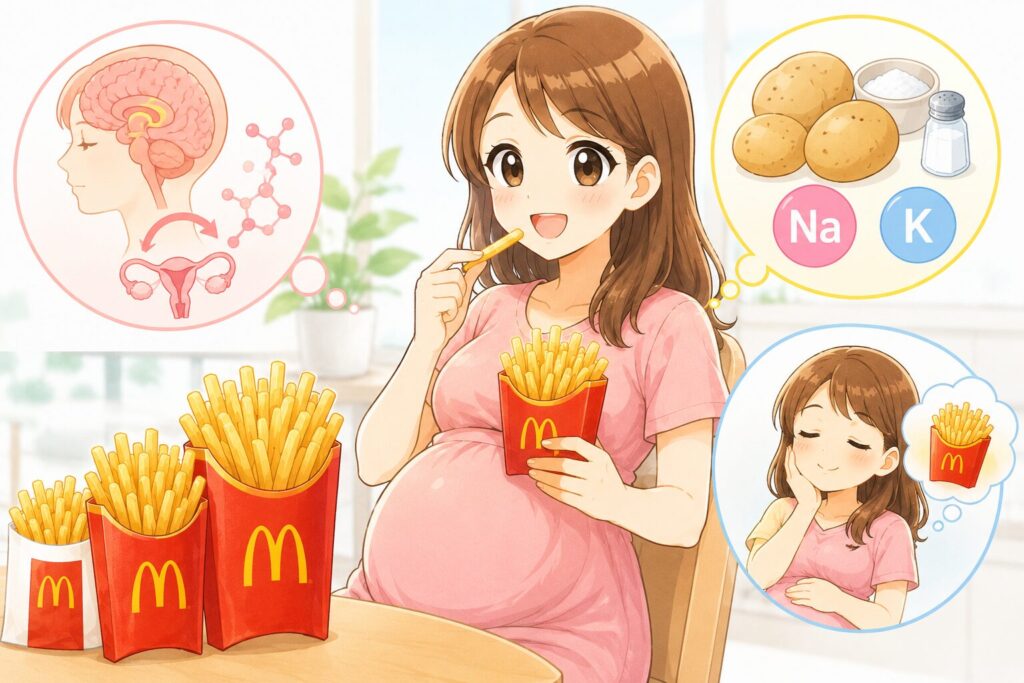 【現役専門医が解説】なぜ妊婦は「🍟マックのポテト」が食べたくなる？つわり中にジャンクフードばかりでも赤ちゃんに影響がない理由