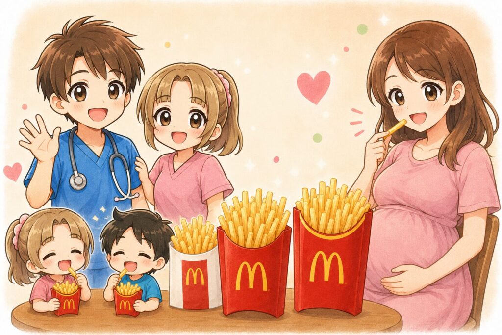 【現役専門医が解説】なぜ妊婦は「🍟マックのポテト」が食べたくなる？つわり中にジャンクフードばかりでも赤ちゃんに影響がない理由